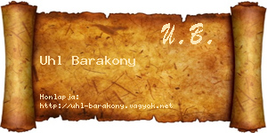 Uhl Barakony névjegykártya